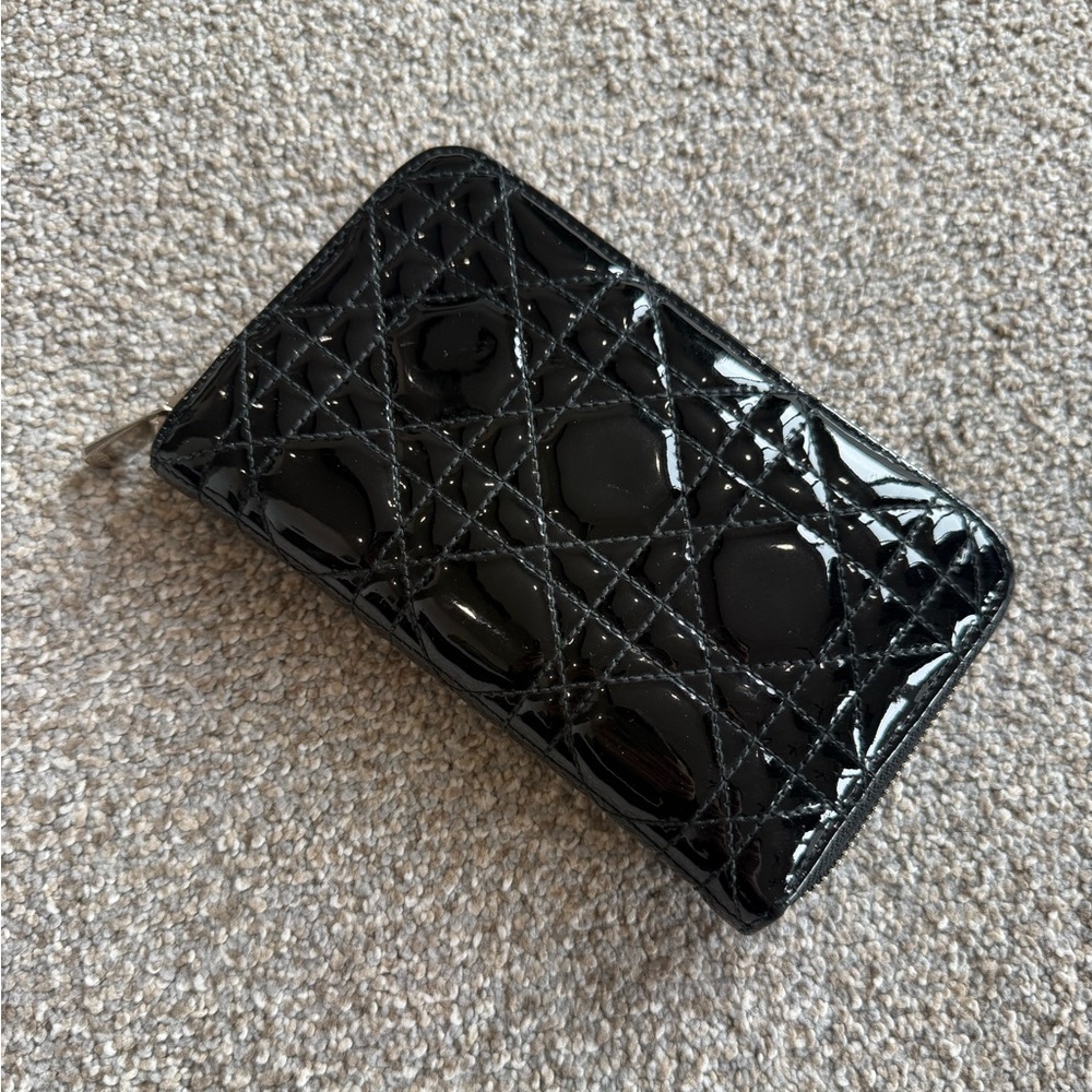Dior Black Patented Leather Wallet